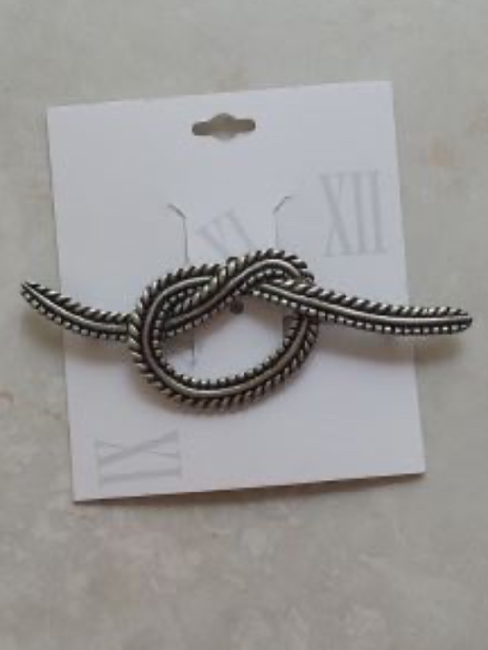 Silver-Tone Knot Brooch